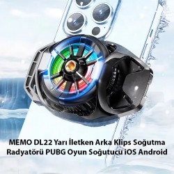 MEMO DL22 Yarı İletken Arka Klipsli Telefon Soğutucu iOS/Android PUBG Oyun Radyatörü (Siyah)