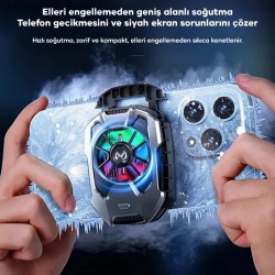 Memo DLA8 Cep Telefonu Soğutma Fanı RGB LED Işıklı Radyatör Soğutucu (Siyah)