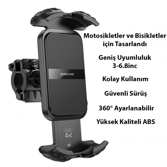 Borofone Gidon Bağlantılı Bisiklet ve Motosiklet Telefon Tutucu Borofone Gidon Bağlantılı Bisiklet ve Motosiklet Telefon Tutucu