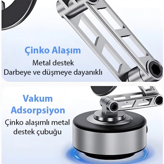Magsafe Uyumlu Manyetik Vakumlu Araç Tutucu | Çok Yüzeyli Telefon Montaj Magsafe Uyumlu Manyetik Vakumlu Araç Tutucu | Çok Yüzeyli Telefon Montaj