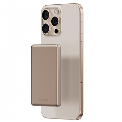 Energea AluPac Mini 5K 5.000 mAh 20W Type-C ve 15W Kablosuz Şarj Çıkışlı PD Hızlı Şarj Magsafe Powerbank (Gold)