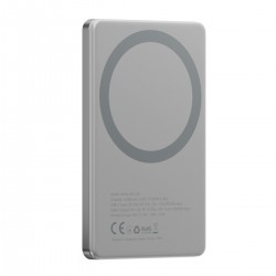 Energea AluPac Mini 5K 5.000 mAh 20W Type-C ve 15W Kablosuz Şarj Çıkışlı PD Hızlı Şarj Magsafe Powerbank (Gri)