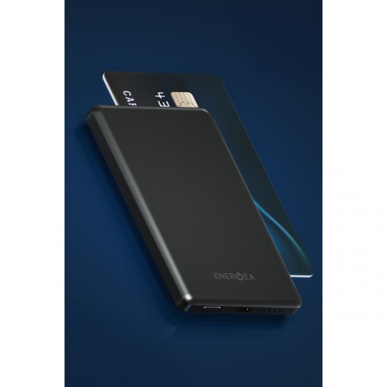 Energea AluPac Mini 5K 5.000 mAh 20W Type-C ve 15W Kablosuz Şarj Çıkışlı PD Hızlı Şarj Magsafe Powerbank (Gri)