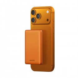 Energea AluPac Mini 5K 5.000 mAh 20W Type-C ve 15W Kablosuz Şarj Çıkışlı PD Hızlı Şarj Magsafe Powerbank (Turuncu)