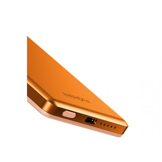 Energea AluPac Mini 5K 5.000 mAh 20W Type-C ve 15W Kablosuz Şarj Çıkışlı PD Hızlı Şarj Magsafe Powerbank (Turuncu)