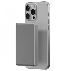 Energea AluPac 10K 10.000 mAh 20W Type-C 15W Kablosuz Şarj Çıkışlı PD Hızlı Şarj Magsafe Powerbank (Gri)