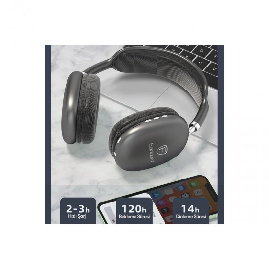 Earldom BH102 Bluetooth 5.0 Kulak Üstü Kablosuz Kulaklık (Siyah)