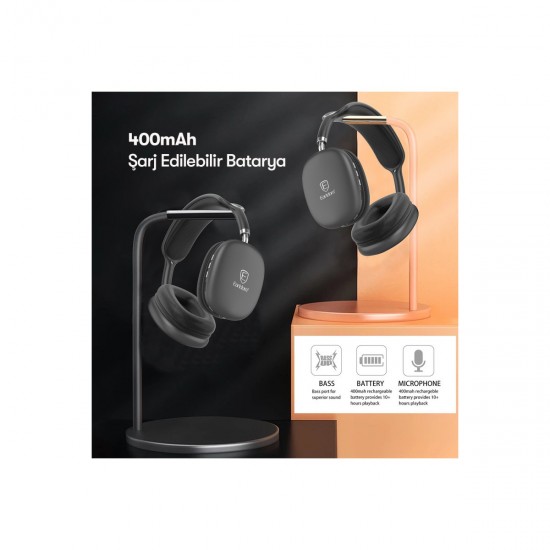 Earldom BH102 Bluetooth 5.0 Kulak Üstü Kablosuz Kulaklık (Siyah)
