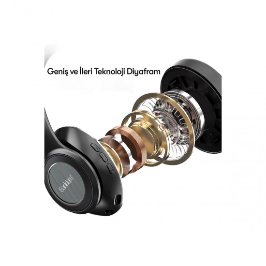 Earldom BH71 Bluetooth 5.0 Katlanabilir Kulak Üstü Kablosuz Kulaklık (Siyah)