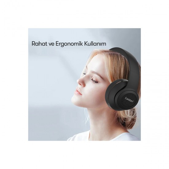 Earldom BH71 Bluetooth 5.0 Katlanabilir Kulak Üstü Kablosuz Kulaklık (Siyah)