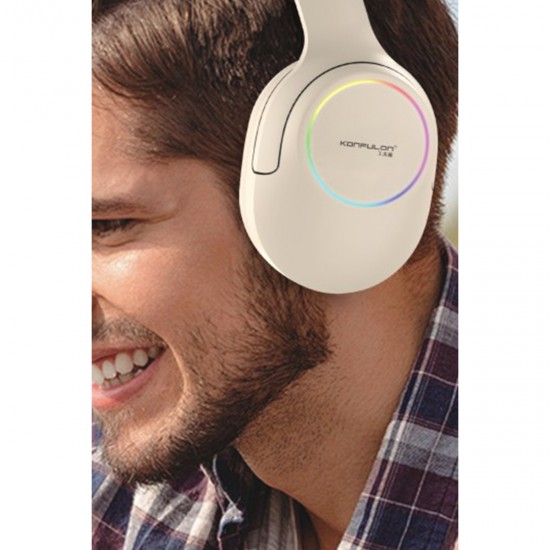 Konfulon BHS17 Bluetooth 6.0 Kulak Üstü Kablosuz Kulaklık (Bej)