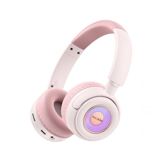 Yesido EP06 Bluetooth 5.3 RGB Işıklı Çocuklar İçin Kablosuz Kulak Üstü Kulaklık (Pembe)