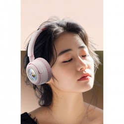 Yesido EP06 Bluetooth 5.3 RGB Işıklı Çocuklar İçin Kablosuz Kulak Üstü Kulaklık (Pembe)