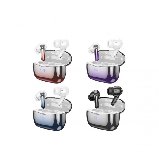 Hoco EQ16 Bluetooth 5.3 ANC + ENC Aktif Gürültü Engelleyici TWS Kulaklık (Mor)