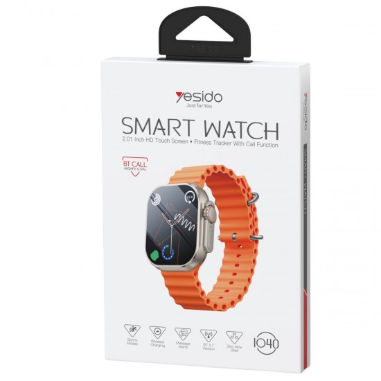 Yesido IO40 U2 2.01inç HD Dokunmatik Ekran BT Arama Destekli Wireless Şarjlı Akıllı Saat (Gold)