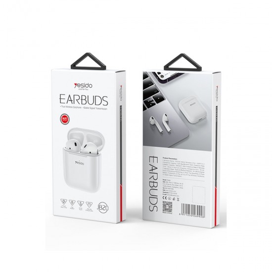 Yesido JB20 Bluetooth 5.3 Hi-Fi Ses Destekli Ultra Hafif Kablosuz Kulaklık (Beyaz)