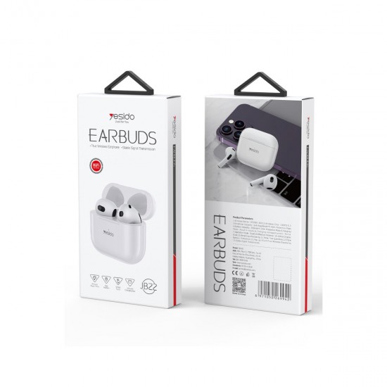 Yesido JB22 Bluetooth 5.3 Hi-Fi Ses Destekli Kablosuz Airpods Kulaklık (Beyaz)