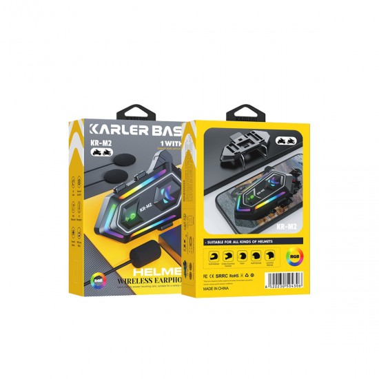 Karler Bass KRM2 IPX6 Su Geçirmez RGB Motosiklet Bluetooth Kask Kulaklığı