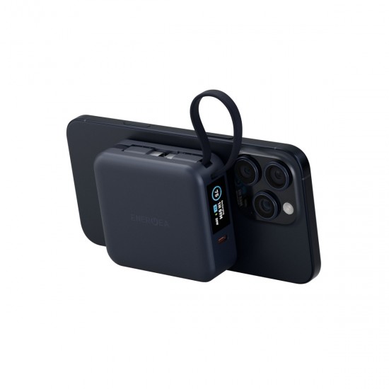 Energea MagPac Mini Plus 10.000 mAh 20W Dijital Göstergeli Kablosuz Magsafe Powerbank (Lacivert)