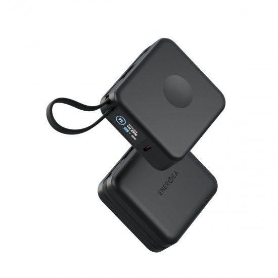 Energea MagPac Mini Plus 10.000 mAh 20W Dijital Göstergeli Kablosuz Magsafe Powerbank (Siyah)