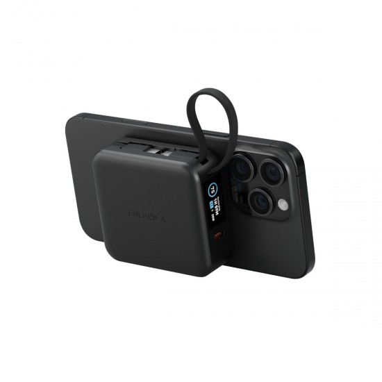 Energea MagPac Mini Plus 10.000 mAh 20W Dijital Göstergeli Kablosuz Magsafe Powerbank (Siyah)