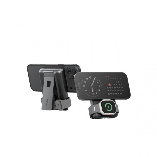 Energea MagPac Pro 35s 10.000 mAh 35W Type-C Dahili Kablolu 15W Qi2 Telefon Saat Magsafe Powerbank (Siyah)