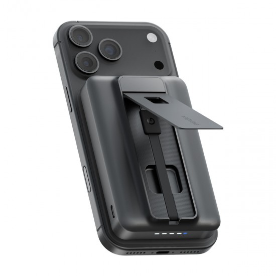 Energea MagPac Pro 35s 10.000 mAh 35W Type-C Dahili Kablolu 15W Qi2 Telefon Saat Magsafe Powerbank (Siyah)