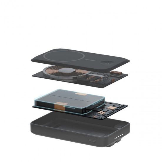 Energea MagPac Pro 35s 10.000 mAh 35W Type-C Dahili Kablolu 15W Qi2 Telefon Saat Magsafe Powerbank (Siyah)