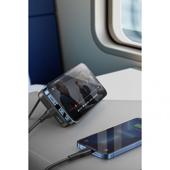 Energea MagPac Mini 10.000 mAh 20W Type-C 15W Kablosuz Şarj Destekli Stant Özellikli Magsafe Powerbank (Siyah)