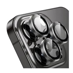 iPhone 14 Pro / 14 Pro Max Uyumlu Alüminyum Seri Kamera Lens Koruyucu (Siyah)