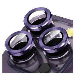 iPhone 14 Pro / 14 Pro Max Uyumlu Alüminyum Seri Kamera Lens Koruyucu (Mor)