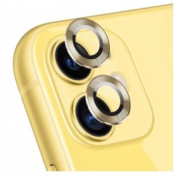 iPhone 12 / iPhone 12 Mini /iPhone 11 Uyumlu Alüminyum Seri Kamera Lens Koruyucu (Gold)