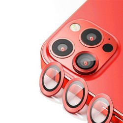 iPhone 13 Pro / 13 Pro Max Uyumlu Alüminyum Seri Kamera Lens Koruyucu (Kırmızı)