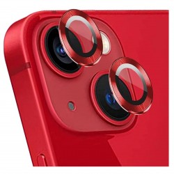 iPhone 14 / 14 Plus Uyumlu Alüminyum Seri Kamera Lens Koruyucu (Kırmızı)