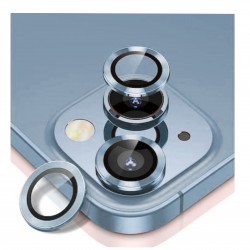 iPhone 15 / 15 Plus Uyumlu Alüminyum Seri Kamera Lens Koruyucu (Mavi)