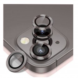 iPhone 15 / 15 Plus Uyumlu Alüminyum Seri Kamera Lens Koruyucu (Gri)