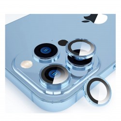 iPhone 15 Pro / 15 Pro Max Uyumlu Alüminyum Seri Kamera Lens Koruyucu (Mavi)