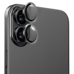 iPhone 16 / 16 Plus Uyumlu Safir Seri Kamera Lens Koruyucu (Siyah)