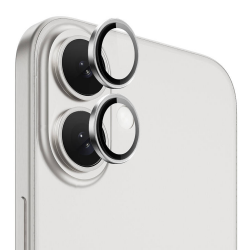 iPhone 16 / 16 Plus Uyumlu Safir Seri Kamera Lens Koruyucu (Gümüş)