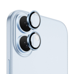 iPhone 16 / 16 Plus Uyumlu Safir Seri Kamera Lens Koruyucu (Mavi)