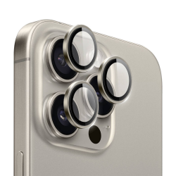 iPhone 16 Pro / 16 Pro Max Uyumlu Safir Seri Kamera Lens Koruyucu (Gri)