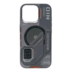 iPhone 16 Pro Max Uyumlu Nio Magsafe Matte Armor Kılıf (Gri)