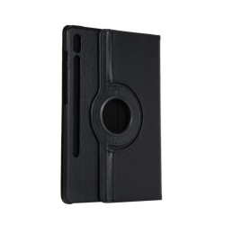 Samsung Galaxy Tab S9 FE 360 Dönen Standlı Kapaklı Kılıf (Siyah)