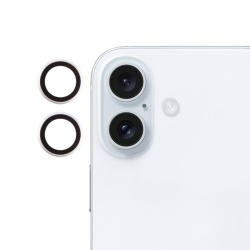 iPhone 16 / 16 Plus Uyumlu Alüminyum Seri Kamera Lens Koruyucu (Beyaz)