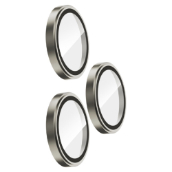 iPhone 16 Pro / 16 Pro Max Uyumlu Alüminyum Seri Kamera Lens Koruyucu (Gri)