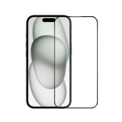 iPhone 16 Pro Uyumlu 5D Glass Temperli Cam Ekran Koruyucu (Siyah)