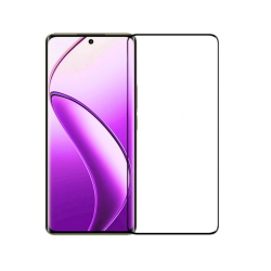 Realme 12 Pro Plus Uyumlu 5D Glass Temperli Cam Ekran Koruyucu (Siyah)