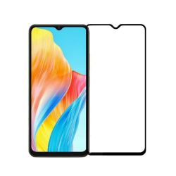 Oppo A38 Uyumlu 5D Glass Temperli Cam Ekran Koruyucu (Siyah)
