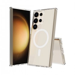 Samsung Galaxy S24 Ultra Magsafe Özellikli Şeffaf Sert PC Kılıf