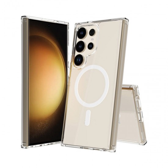Samsung Galaxy S24 Ultra Magsafe Özellikli Şeffaf Sert PC Kılıf